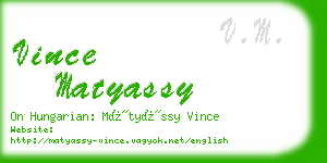 vince matyassy business card